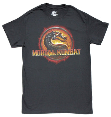 Mortal Kombat Mens T-Shirt  - Classic Fiery Logo