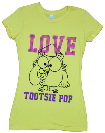 Tootsie Pop  Girls Juniors T-Shirt  - Owl Love Tootsie Pop Image