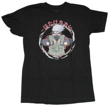 Naruto Shippuden Mens T-Shirt - Kakashi In Red Kanji Circle