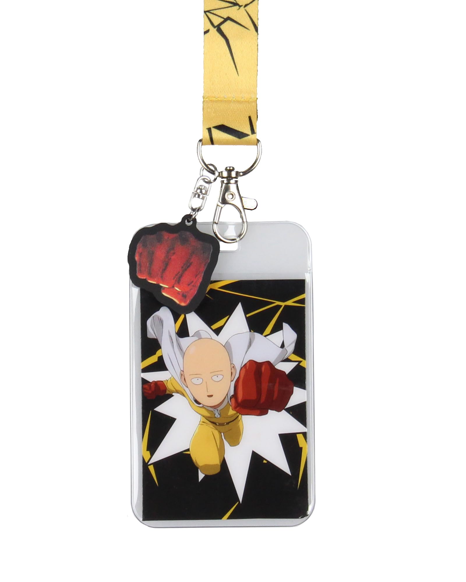 One Punch Man Manga Saitama ID Badge Holder Keychain Lanyard w/Rubber Pendant