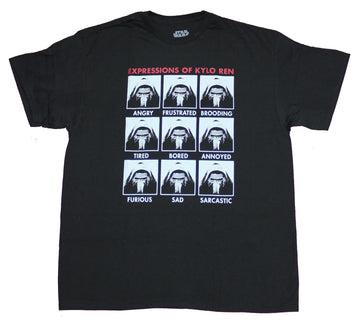 Star Wars Mens T-Shirt - Expressions of Kylo Ren Boxes