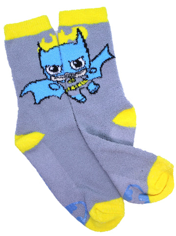 Batman Cozy Fuzzy Cutsie Batman Socks Fits Sizes 5 thru 10