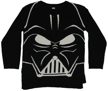 Star Wars Girls Juniors  Pullover Knit Sweater - Giant Vader Face Image