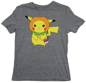 Pokemon Mens T-Shirt - Pickachu Pumpkin Halloween Trick or Treat