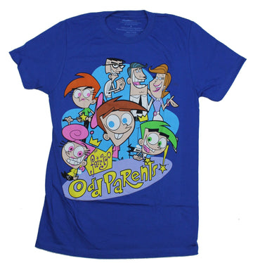 Fairly Odd Parents Mens T-Shirt - Giant Cast Image in Logo