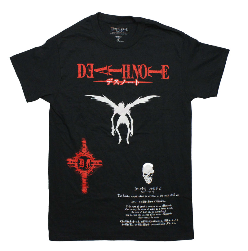 Death Note Mens T-Shirt -Ryuk Over How to Use a Death Note - Inmyparentsbasement.com