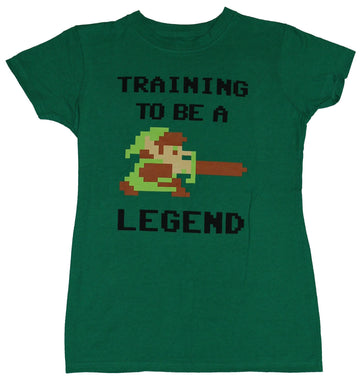 Legend of Zelda Girls Juniors T-Shirt  - Training to be a Hero 8-Bit Link