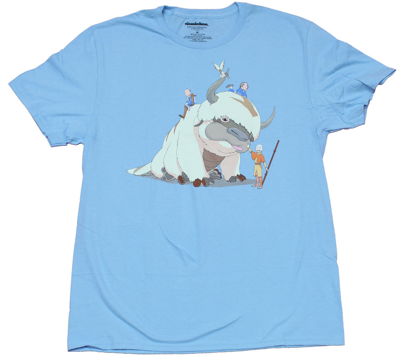 Avatar The Last Airbender Mens T-Shirt - Aang & the Gandg Sitting On Appa