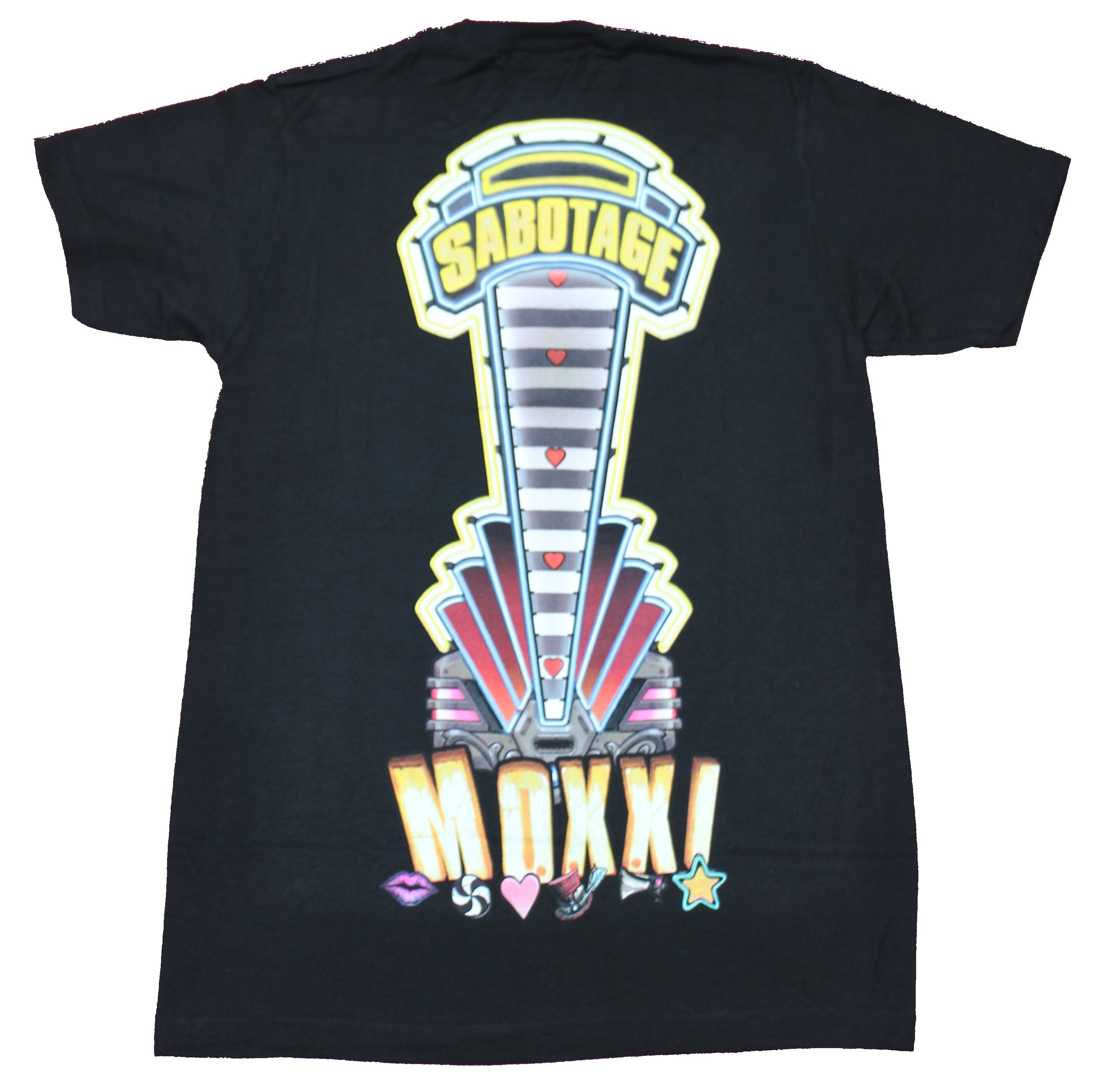 Borderlands 3 Mens T-Shirt - Sabotage Moxxi Lapel & Giant Logo Back