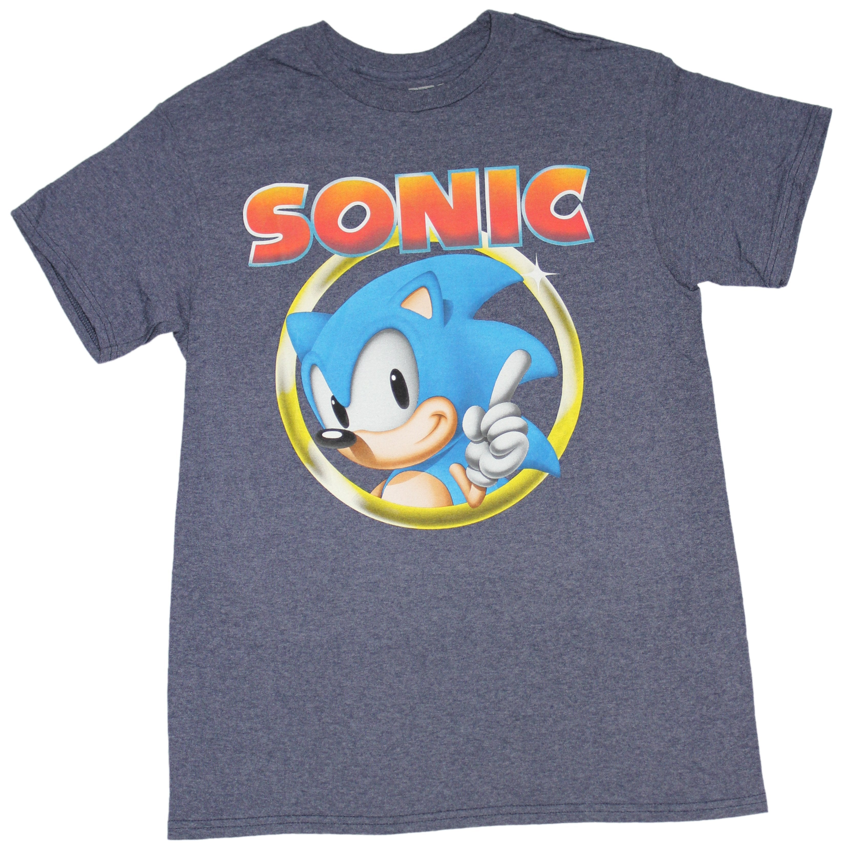 Sonic the Hedgehog Mens T-Shirt - Finger Pose in Ring
