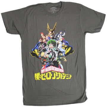 My Hero Academia Mens T-Shirt - Giant Attacking Over Logo