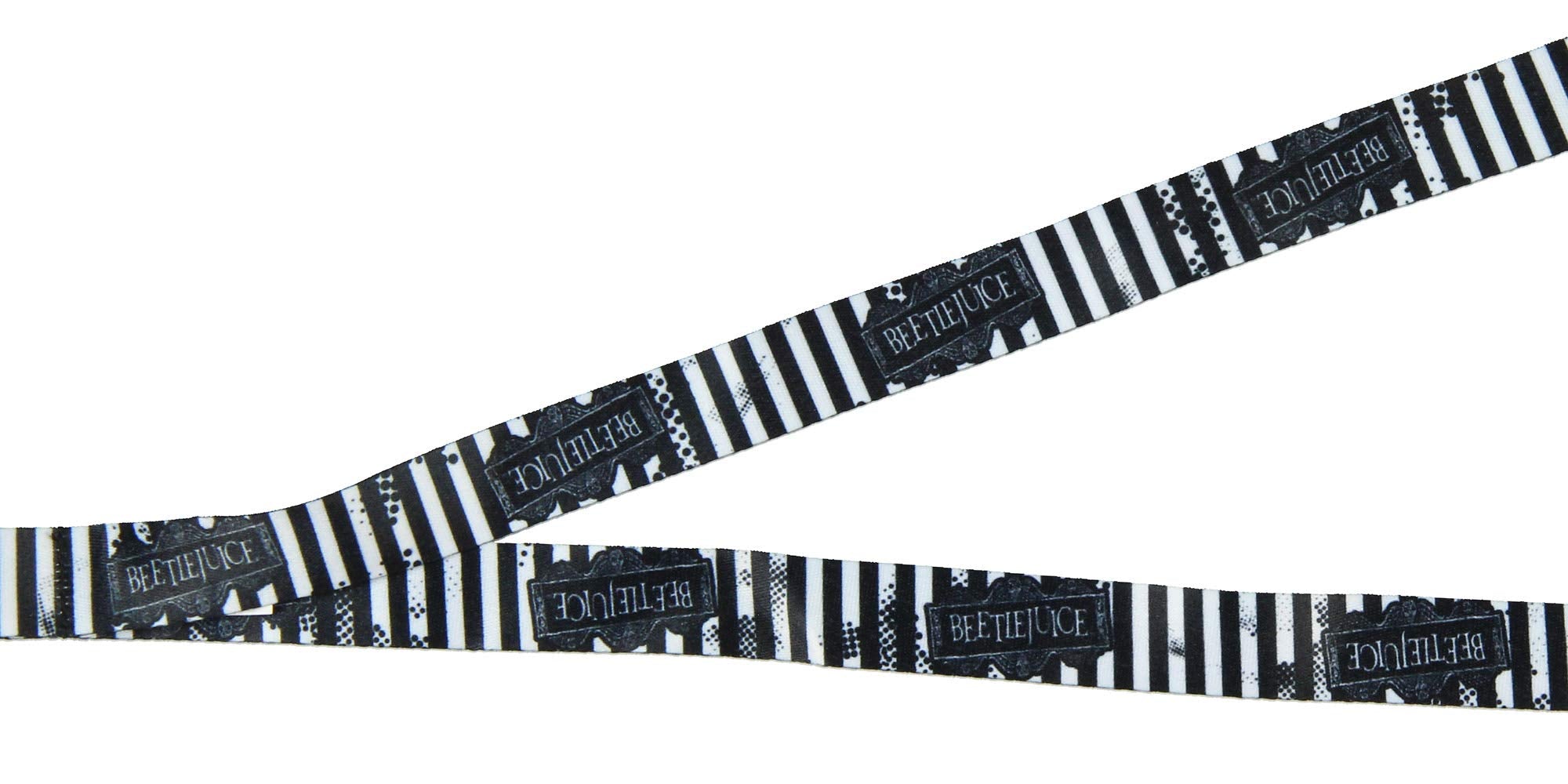 Beetlejuice Never Trust The Living Lanyard ID Holder with Rubber Charm and Collectible Sticker