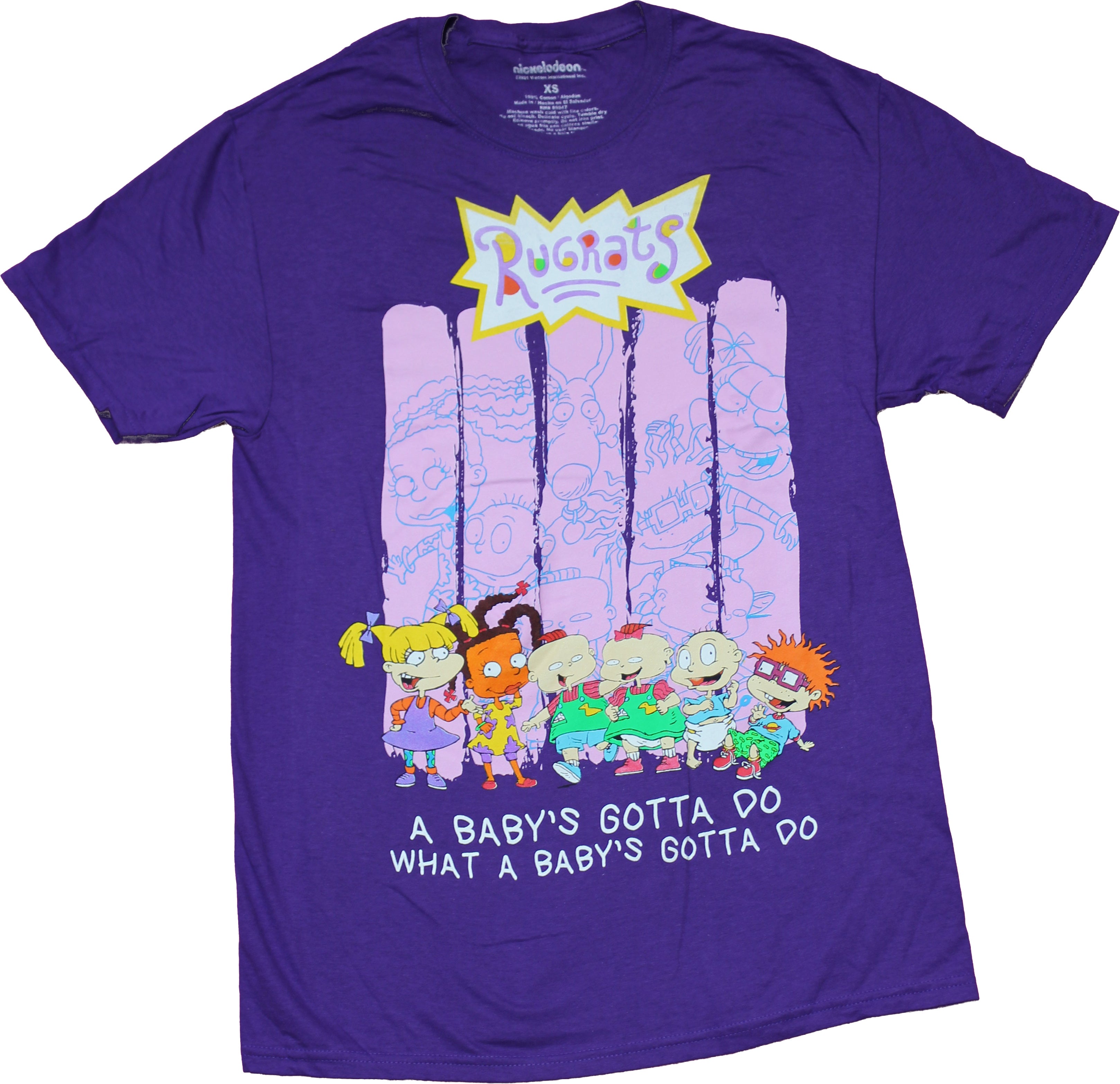 Rugrats Mens  T-shirt -Baby's Gotta Do Group Character Bars