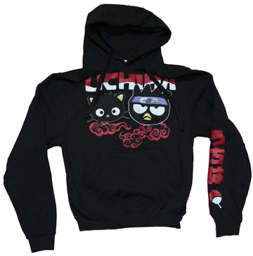 Naruto Sanrio Mens Pullover Hoodie - Uchiha Kanji Character Mash Up