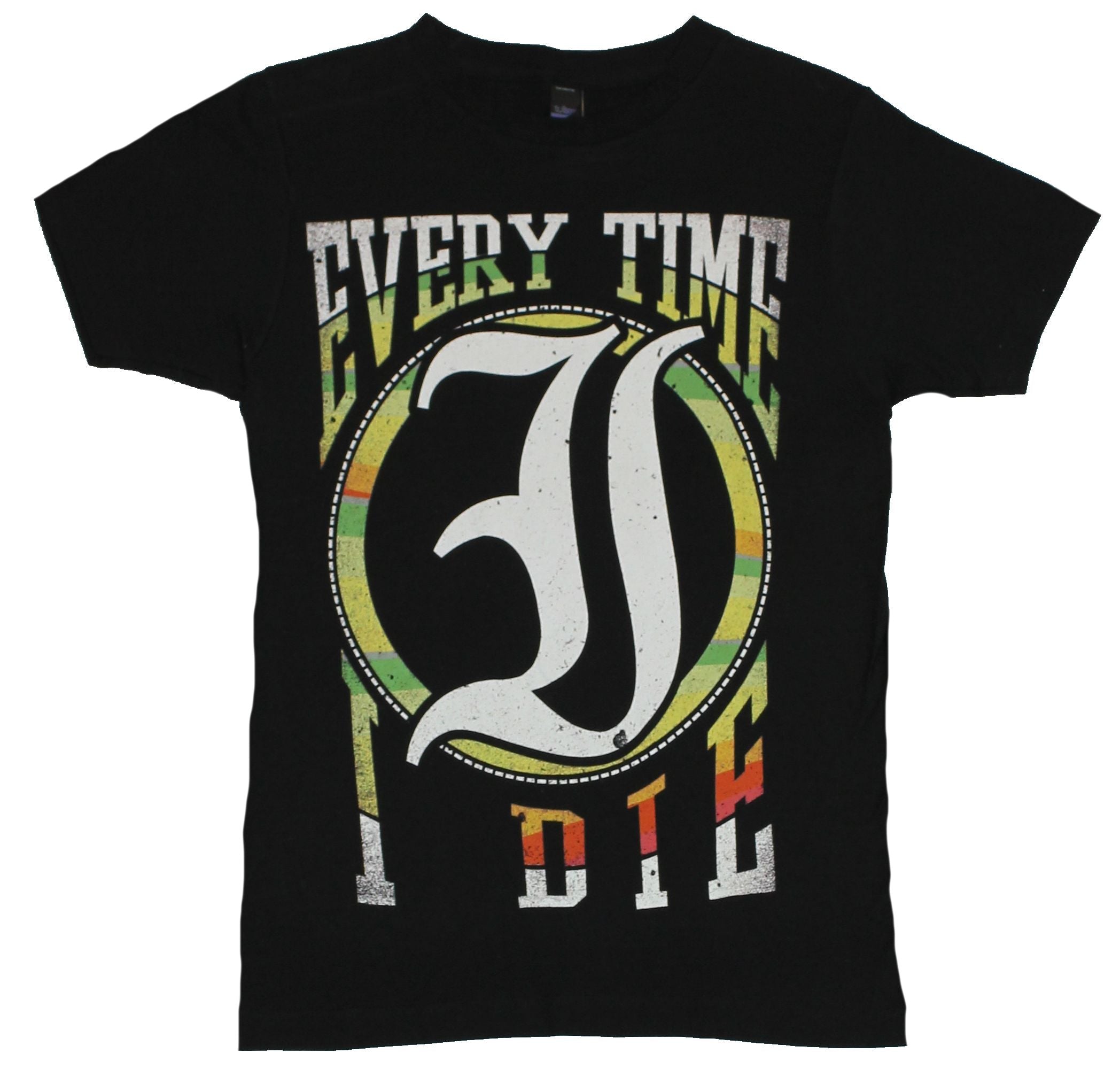 Every time I Die Mens T-Shirt - Giant Circled Distressed and Colored Logo Image
