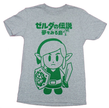 The Legend of Zelda Mens T-Shirt - Cutesy Link Under Kanji Logo