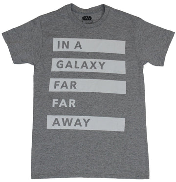 Star Wars Mens T-Shirt - In A Galaxy Far Away White Bar Box Images