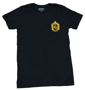 Harry Potter Mens T-Shirt  -  Hufflepuff Lapel Quidditch Crest Logo Back