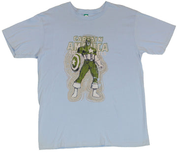 Captain America (Marvel Comics) Mens T-Shirt  - Rippling Green Sketch image