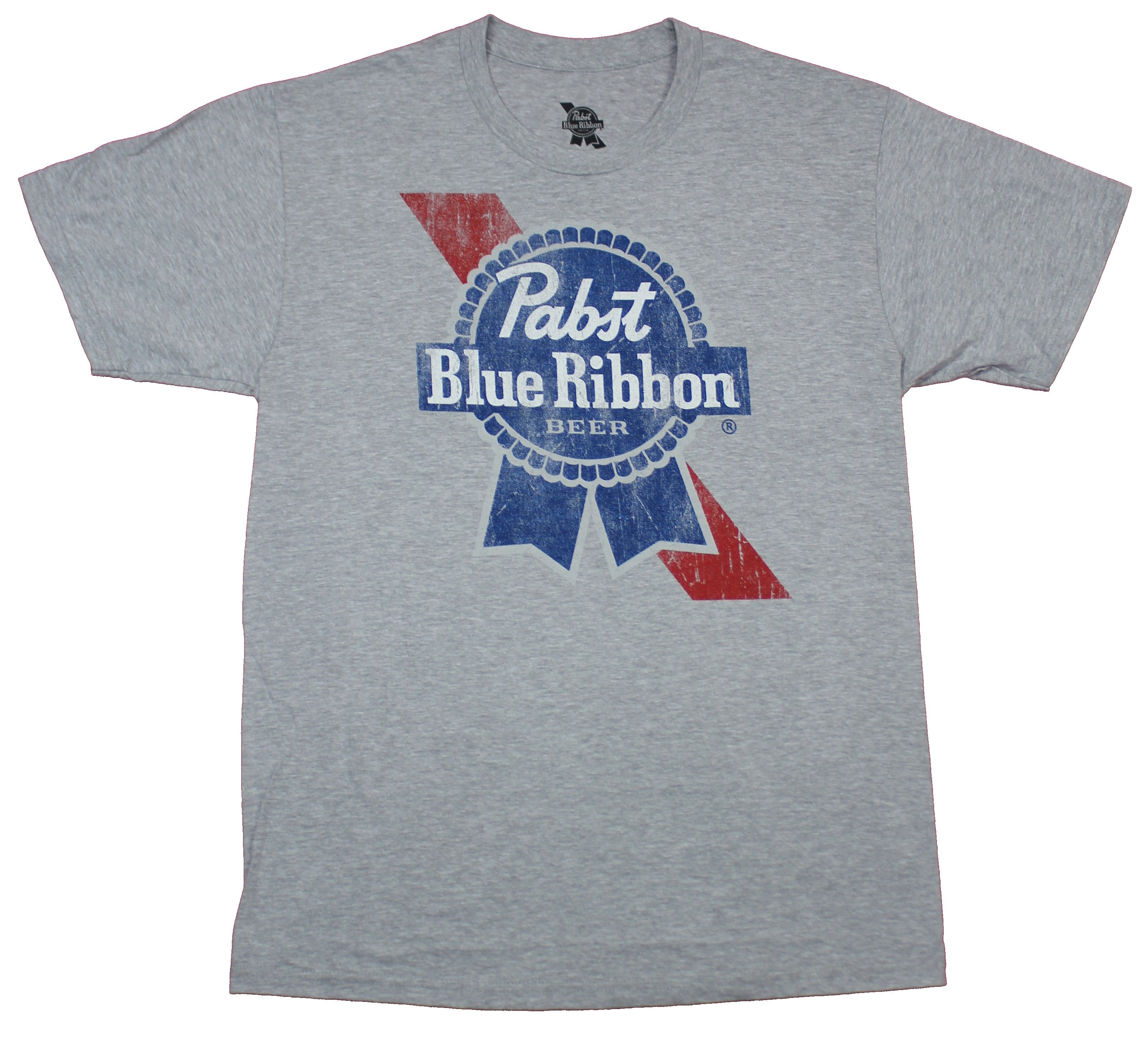 Pabst Blue Ribbon Mens T-Shirt  - Classic Distressed Label Image