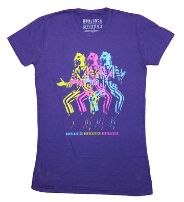 Beetlejuice Girls Juniors T-Shirt - Multicolored Dancing Beetlejuice Images