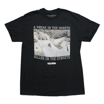 Halloween Mens T-Shirt - Michael Meyers Clothesline Freak in the Sheets