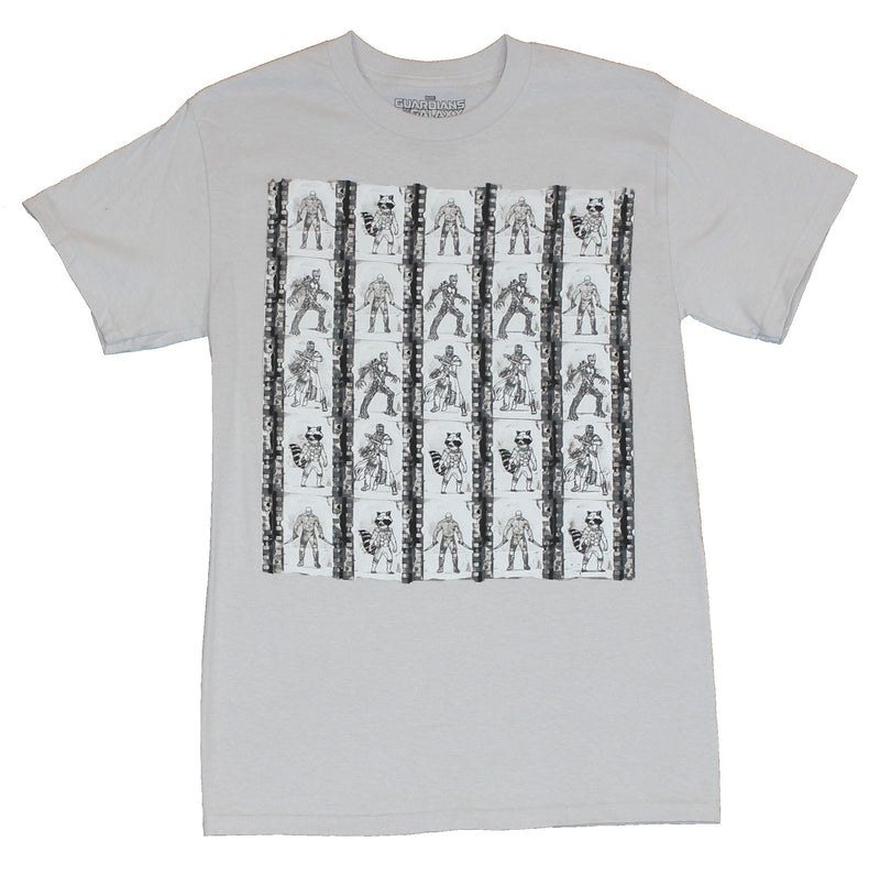 Guardians of the Galaxy (Marvel Comics) Mens T-Shirt - Filmstrip Groot & Rocket