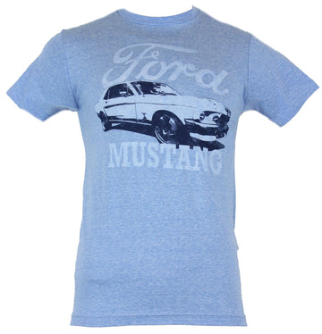 Ford Mustang Mens T-Shirt  - Distressed Car and Ford Script logo Image