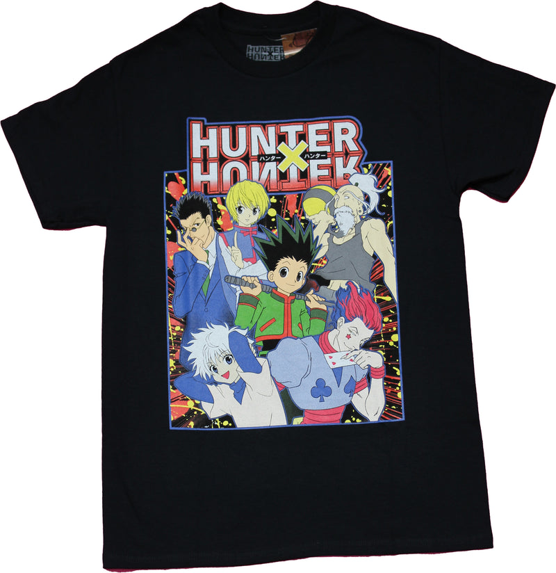 Hunter X Hunter Mens T-shirt - Group of Six Under Logo