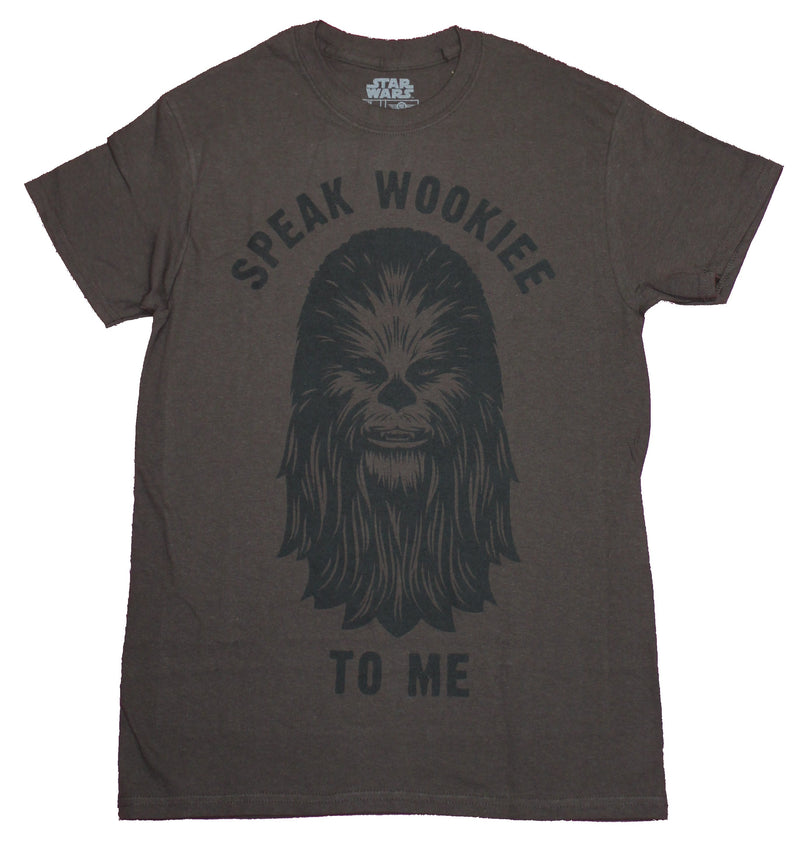 Star Wars Mens T-Shirt - Speak Wookiee to Me Chewbacca Face - Inmyparentsbasement.com