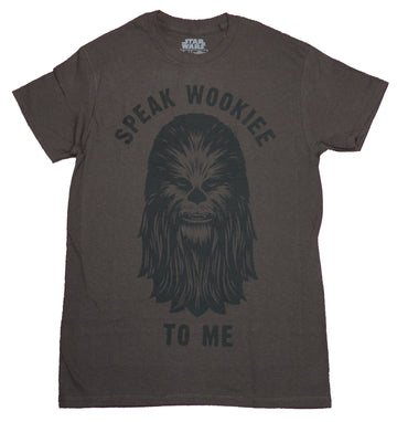 Star Wars Mens T-Shirt - Speak Wookiee to Me Chewbacca Face