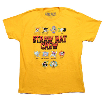 One Piece Mens T-Shirt -  Straw Hat Vrew Character Logo Collection