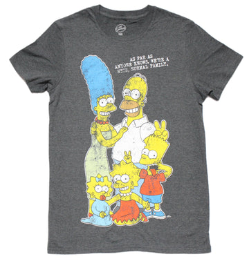 The Simpsons Mens  T-Shirt - Distressed Mens Nice Normal Family