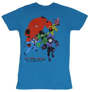 Big Hero Six Mens T-Shirt-  Simplified Primary Colors Team Image