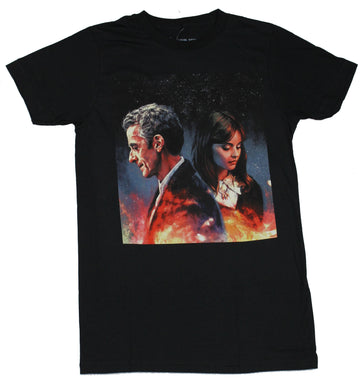 Doctor Who Mens T-Shirt - The 12th Doctor & Clara Portrait Painting Image