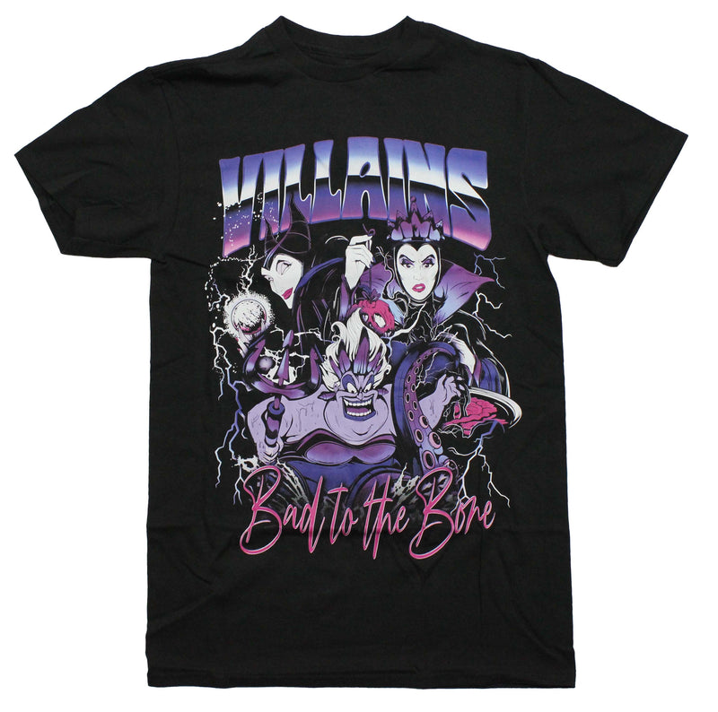 Disney's Villians Mens T-Shirt - Cast Under Name "Bad to the Bone"