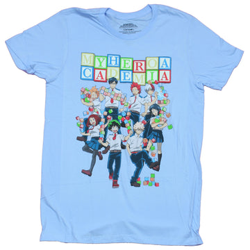 My Hero Academia Mens  T-Shirt - Class 1A Blocks & Block Logo
