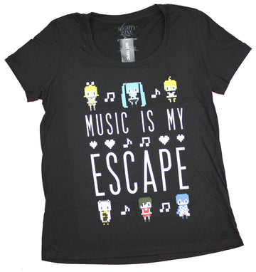 Hatsune Miku Girls Plus Size T-Shirt - Crypton Crew Music Is My Escape