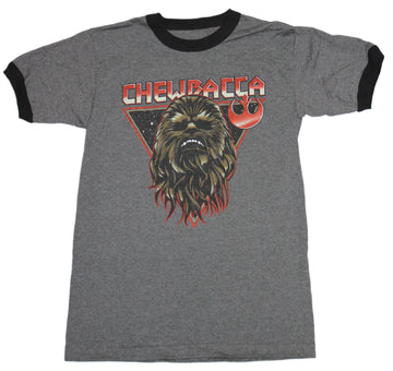 Star Wars Mens T-Shirt -Chewbacca in Triangle Under Logo