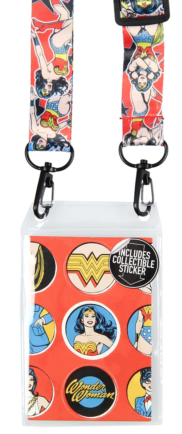 Wonder Woman Poses Multi-Use Lanyard for Mask Clear ID Badge Holder