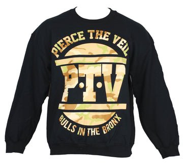 Pierce the Veil Crew Neck Sweatshirt -  Bull in the Bronx Camo Circle Image