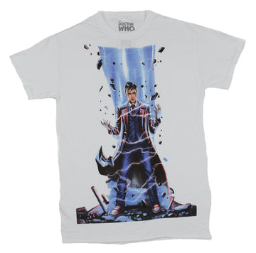 Doctor Who Mens T-Shirt - Electrified Painting of the 10th 14th Doctor Image