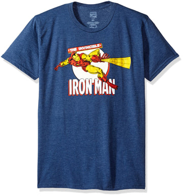 Iron Man (Marvel Comics) Mens T-Shirt - Invincible Old School Shooting Circle