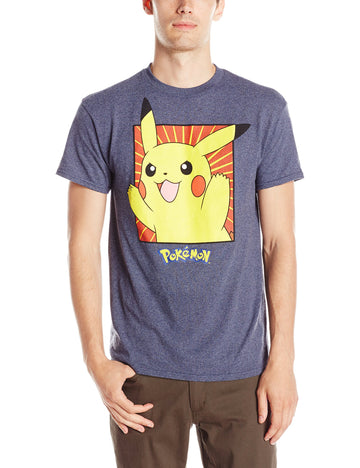 Pokemon Mens T-Shirt - Beaming Pikachu Box Image