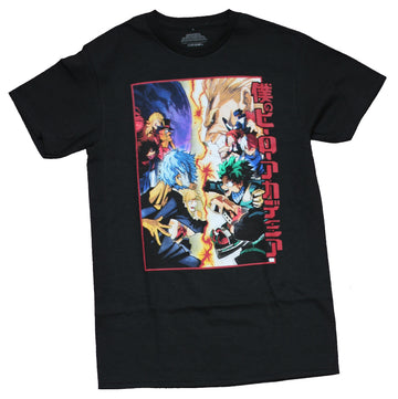 My Hero Academia Mens T-Shirt - Giant Faceoff !a Vs League OF Villains