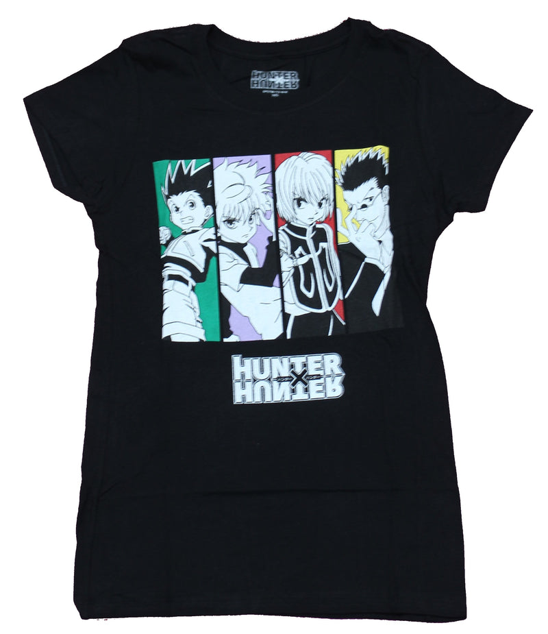 Hunter X Hunter Girls Juniors T-Shirt - Primary Colored Character Boxes