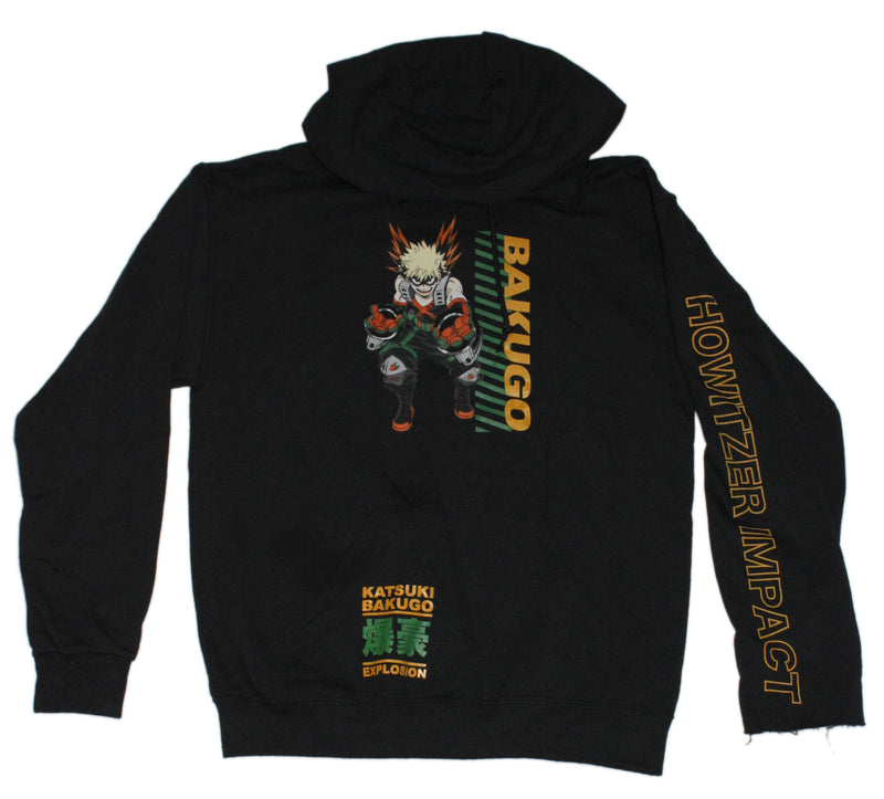 Black My Hero Academia Hoodie Ft  Katsuki Bakugo & Howitzer Impact