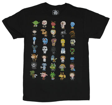 Star Wars  Mens T-Shirt - Tiny Death Star 35 Classic Pixelated Character Images