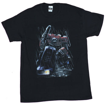 Transformers Mens T-Shirt  - Optimus Prime Battling in the Rain Image