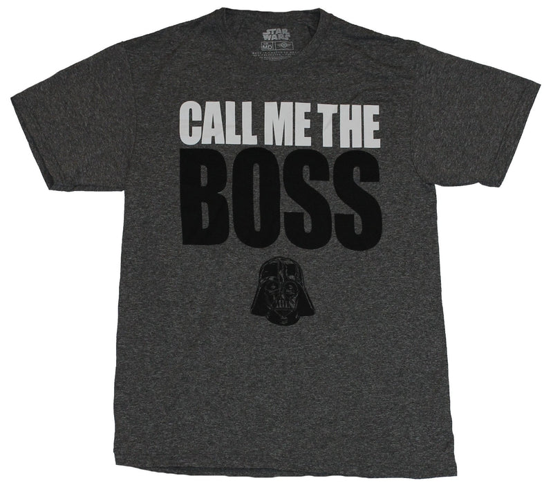 Star Wars Mens Moisture Wicking T-Shirt - Call Me the Boss Over Vader Head Image - Inmyparentsbasement.com